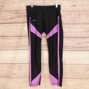 Under Armour Leggings Womens M Black HeatGear Compression Capri Running Yoga